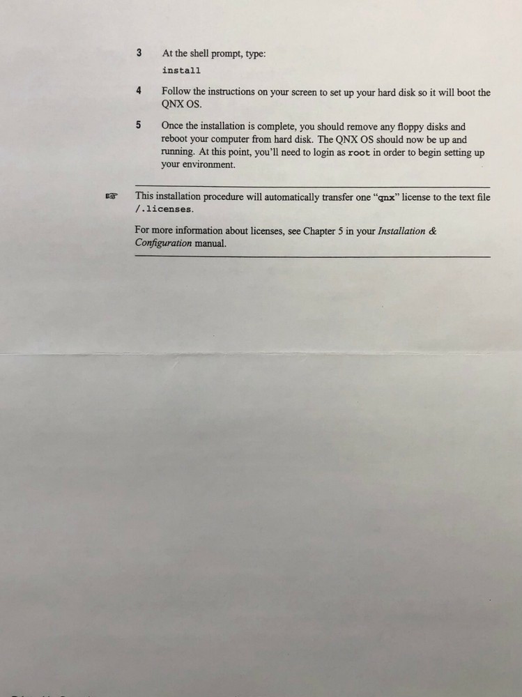 QNX Operating System Version 4.23 A