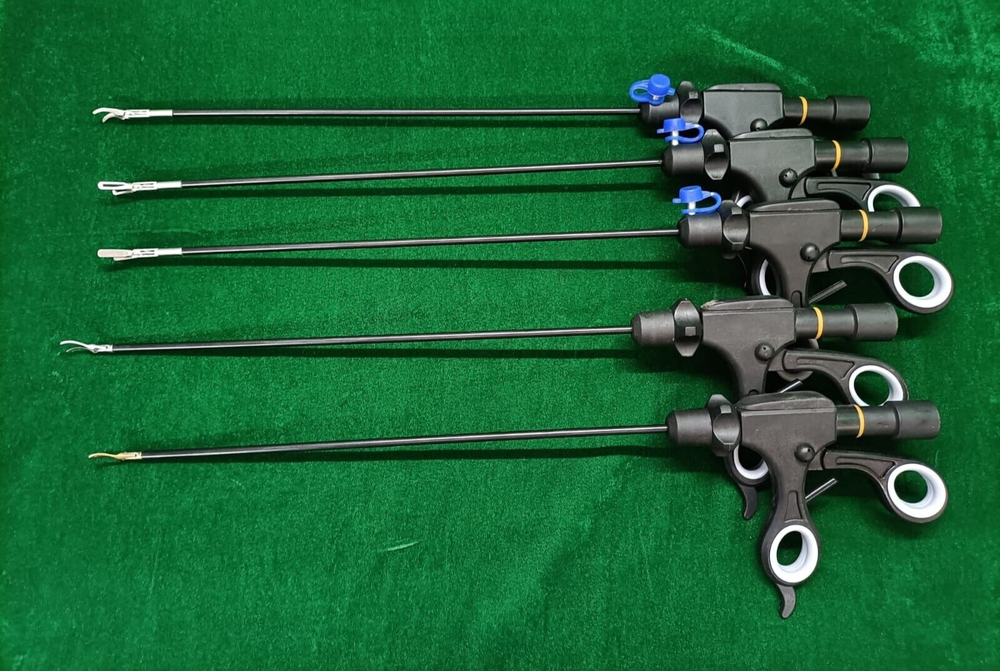 5pc Laparoscopic Bipolar Forceps & Sealer Cutter 5mmx330mm Reusable Instruments