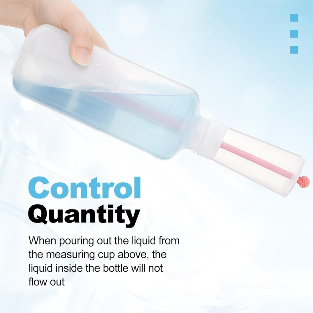 2 Pcs Adjustable Volume Dispensing Bottle 500ml Dosing Container Plastic Dosing