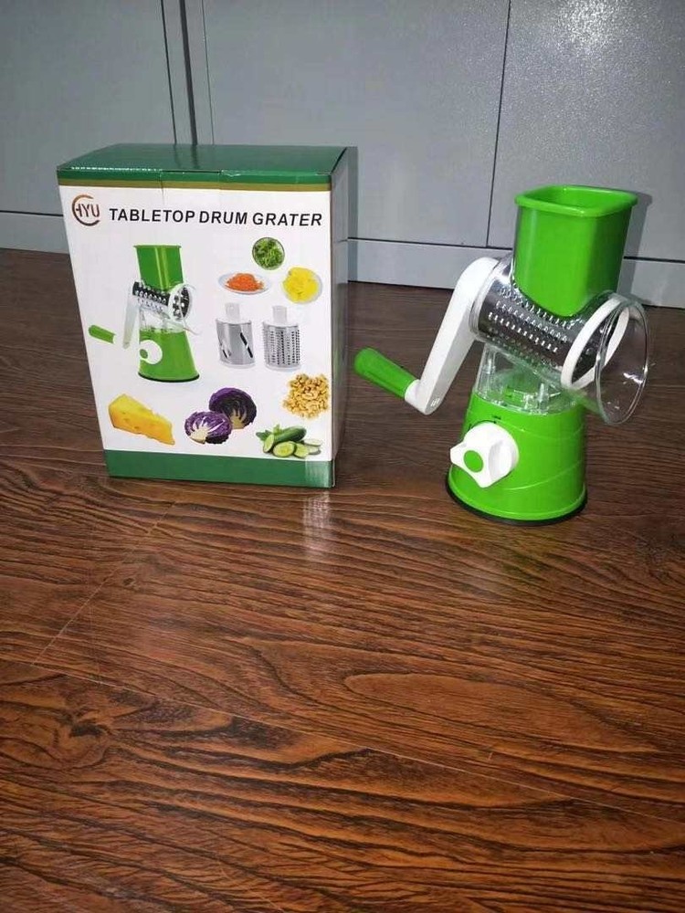 Tabletop Drum Grater, Slicer - Fine Grating, Course Grating, Shredding & Slicing