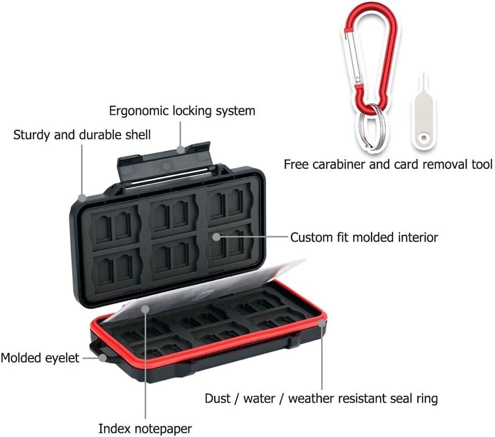 48 Slots Weatherproof Memory Card Carrying Case - Portable & Durable Storage