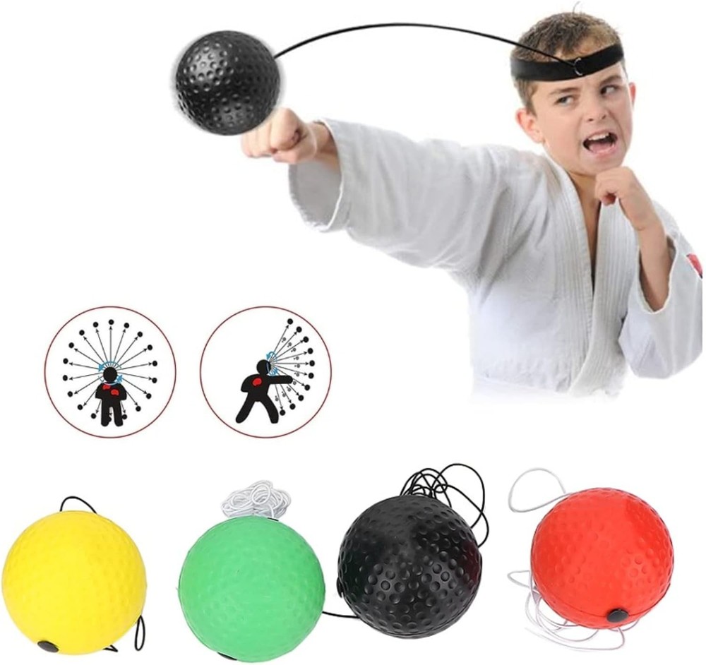 Boxing Reflex Ball Set with Adjustable Headbands, 4 Balls for Speed & Accuracy