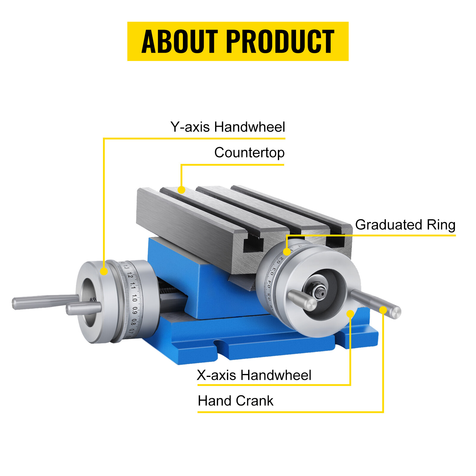 VEVOR Milling Drilling Machine Worktable Cross Slide Table 4" X 7.3" Bench Table