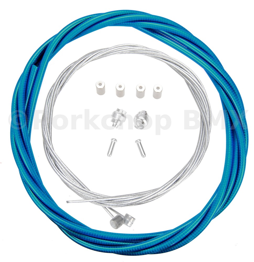 Premium Bicycle Brake Cable Kit for BMX/MTB - CLEAR BLUE