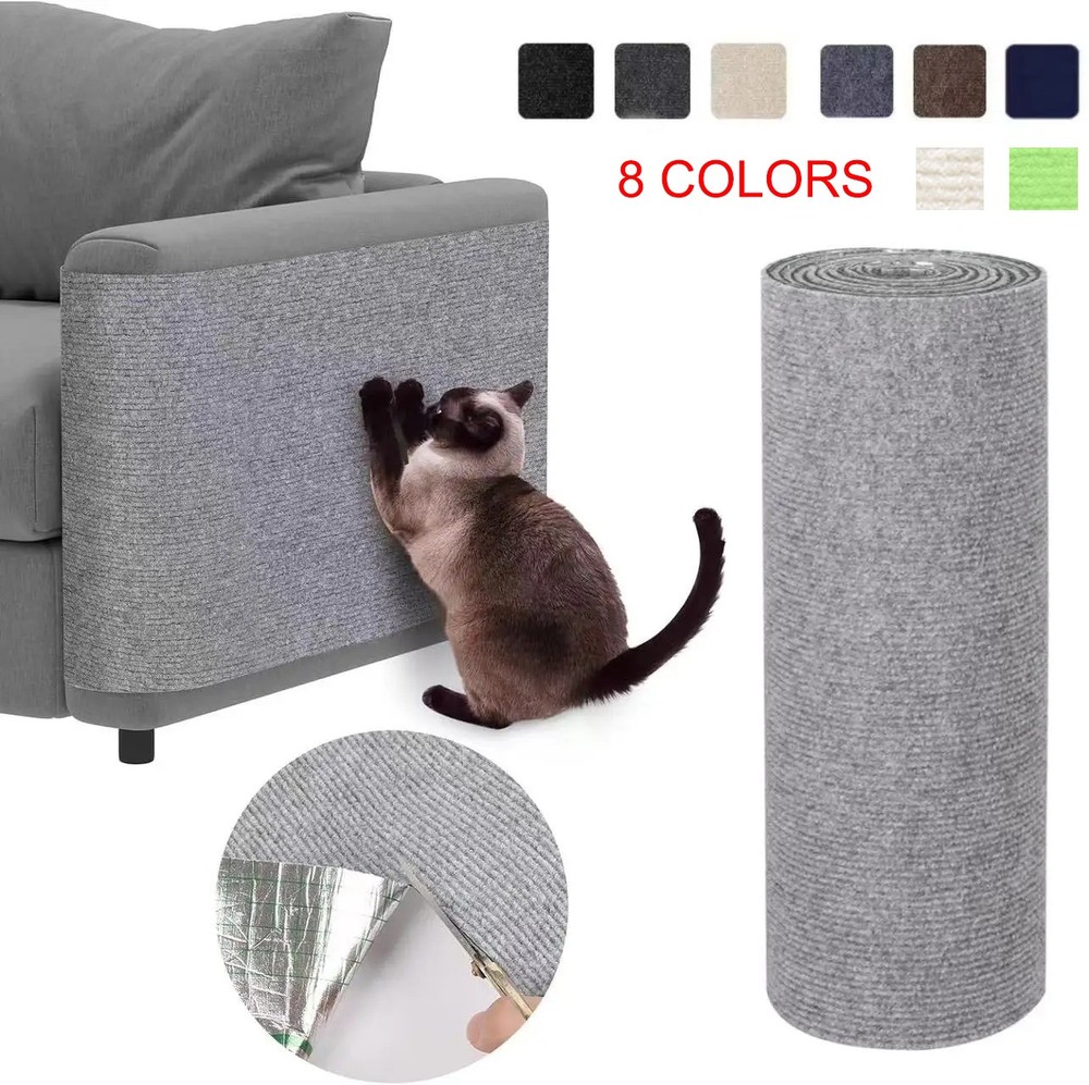 Self-Adhesive Cat Scratching Mat Trimmable Carpet Protector for Sofa Wall Corner