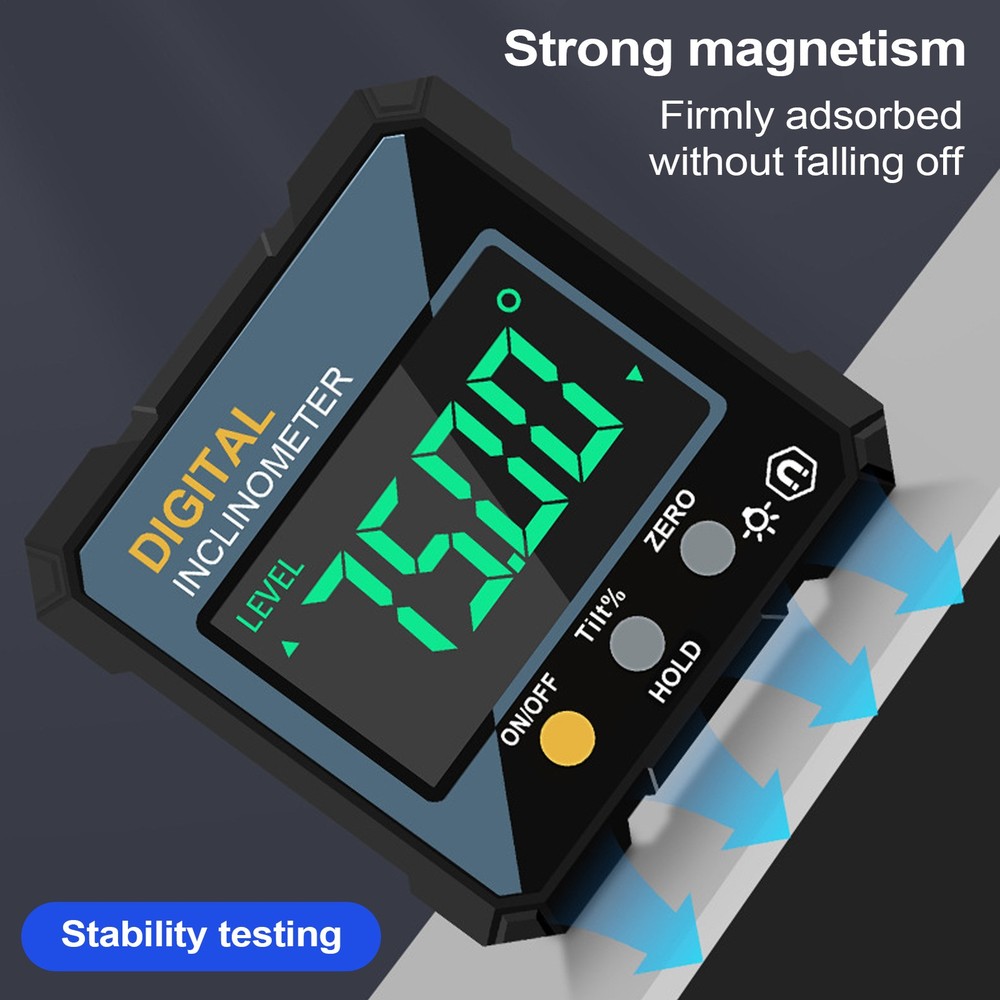 Digital Angle Gauge Magnetic Digital Angle Measuring Tool LED