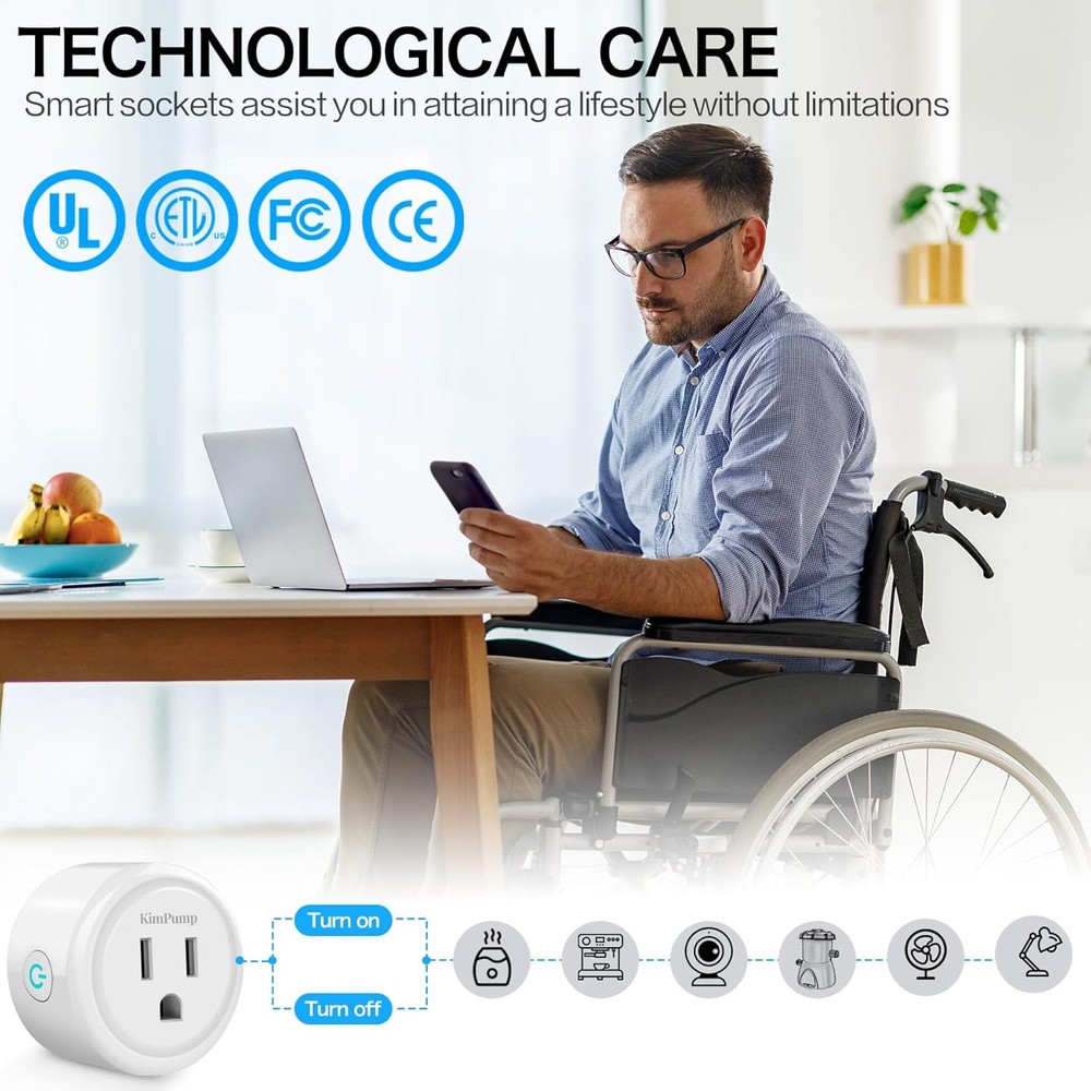 2 Pack WiFi Smart Plugs, App Controlled Outlet with Timer & Schedule