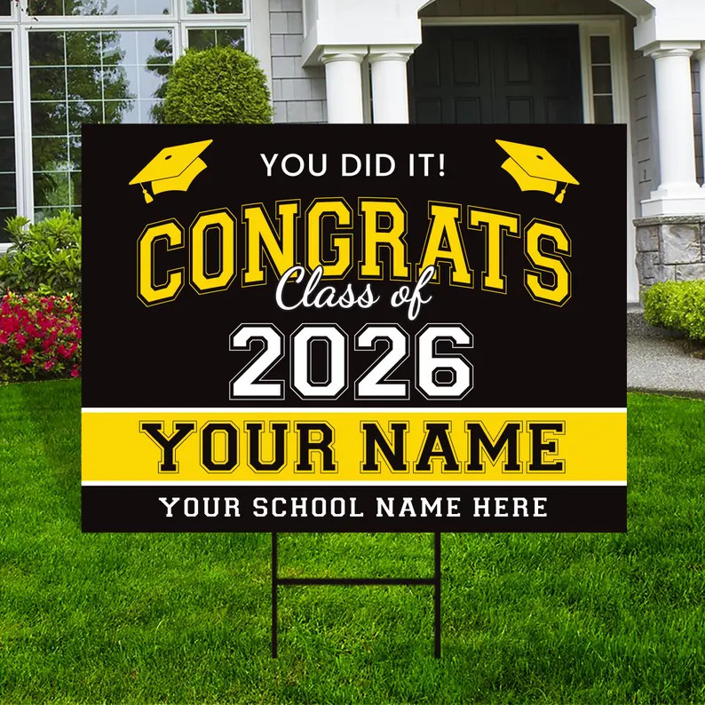 Personalized Graduation Senior Yard Sign Custom Class