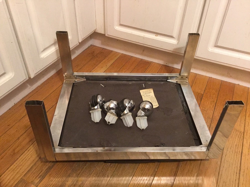 mid century rolling foot stool