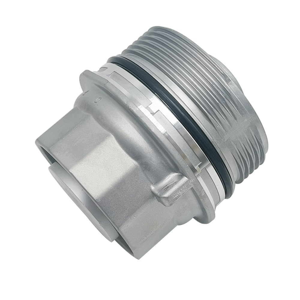 Oil Filter Housing Cap Assembly with Plug Drain Compatible Silver