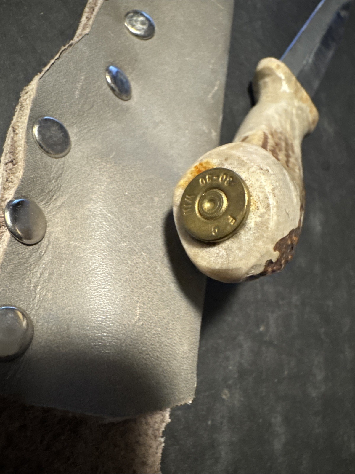 Vintage Bone Handle Antler Knife Stag Silver 6” Blade