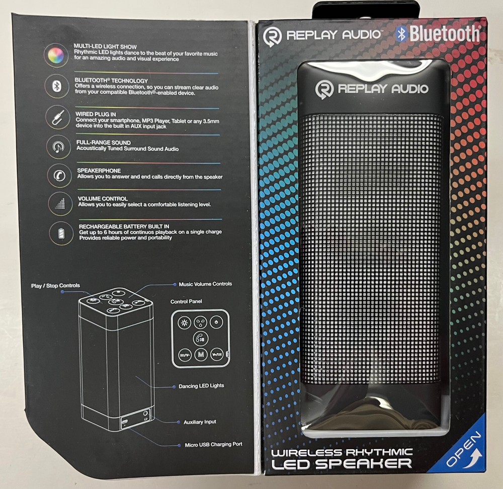PrismTower Wireless Rhythmic LED Speaker (RPA-BTLED4BK)