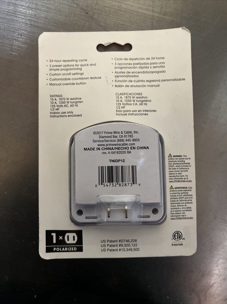 PRIME EZ Set Indoor Timer 1-Outlet Digital Countdown Lighting Timer 0869902