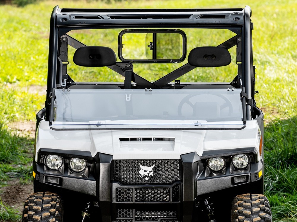 SuperATV Scratch Resistant Flip Down Windshield Bobcat UV34 -Clear