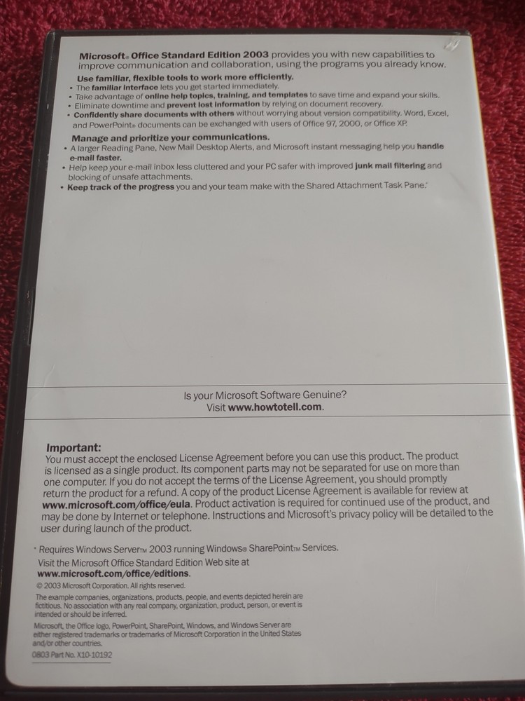 Microsoft Office Standard Edition 2003 Retail (No Key)