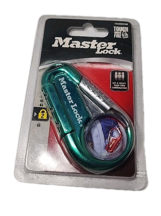 NEW MASTER LOCK COMBINATION BACKPACK LOCK, 1548DCM RED