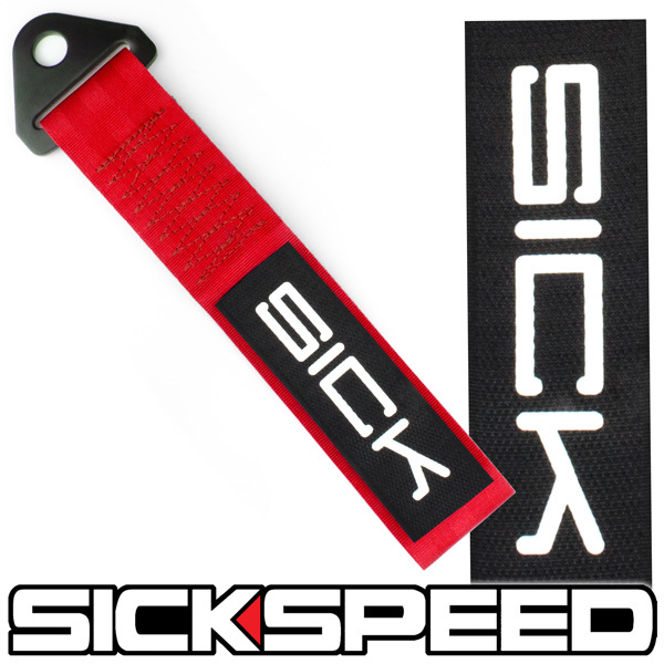 RED HIGH STRENGTH RACING TOW STRAP SICK SICKSPEED BADGE PATCH P12