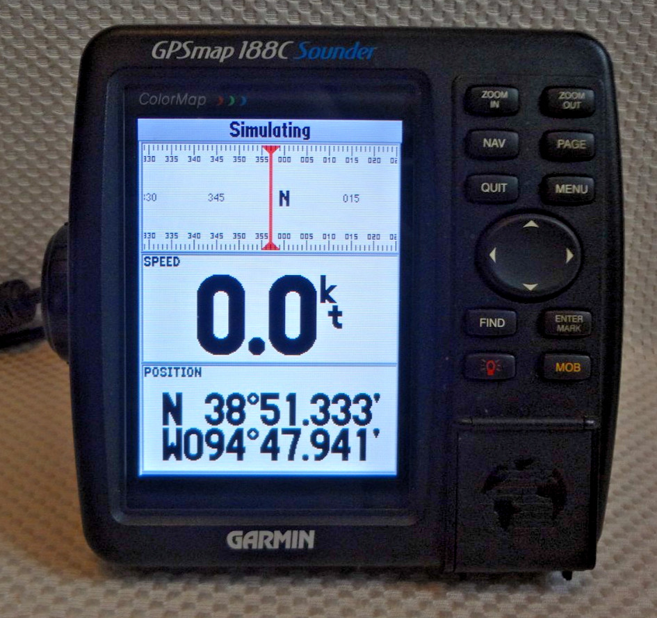 GARMIN GPSMAP 188C SOUNDER MARINE GPS CHART PLOTTER FISHFINDER DISPLAY w/ KNOBS