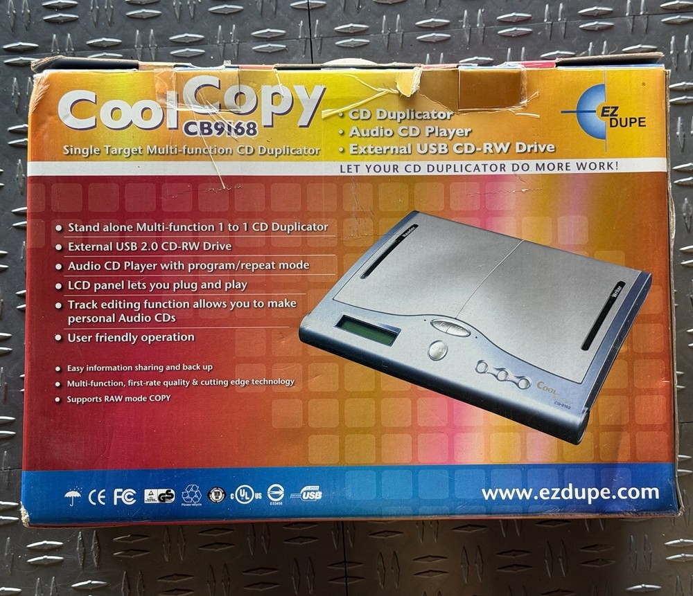 EZ Dupe Cool Copy CB-9168 CD Duplicator/ CD Audio Player/ External USB CD-RW