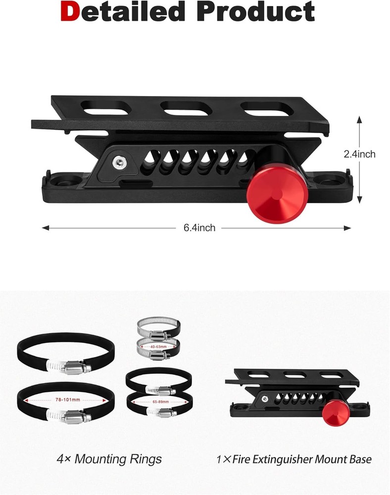 Adjustable Fire Extinguisher Mount, Easy Install on Roll Bar/ Cage Fire Extingui