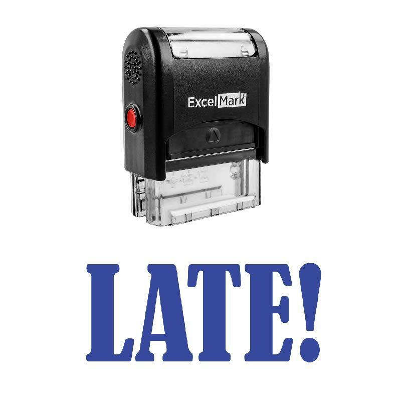 LATE! Stamp - Self-Inking / Blue