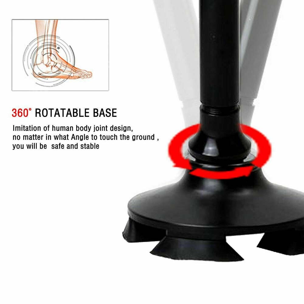 Adjustable Walking Cane With LED Light Foldable Walking Stick Hiking Climbing