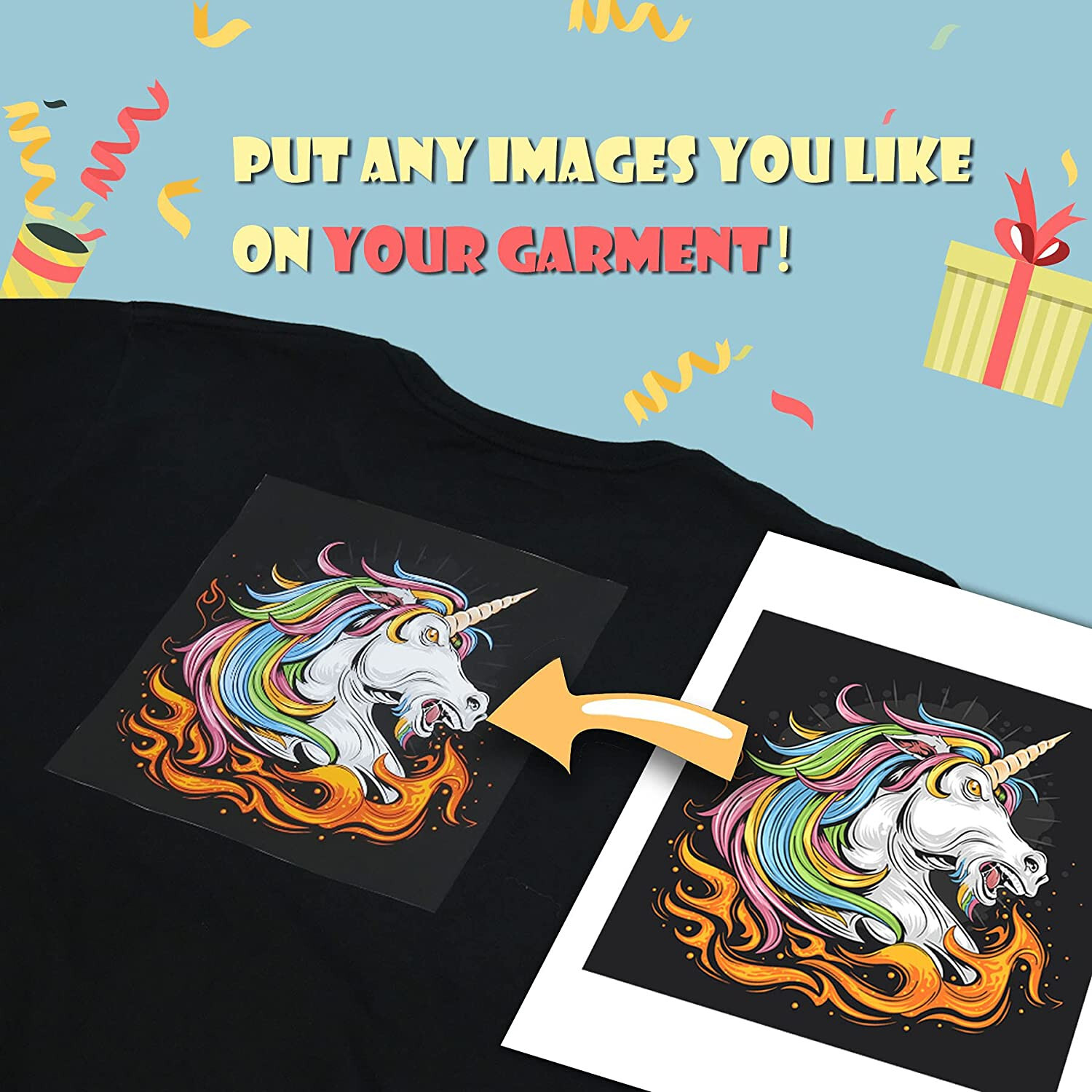 100 Sheets A-SUB Inkjet Printable Iron-On Heat Transfer Paper Dark Light T-shirt