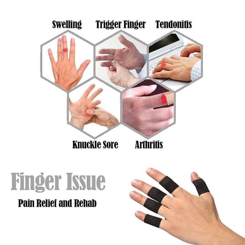 Finger Sleeves Thumb Splint Brace Support Elastic Compression Protector 10-50pcs