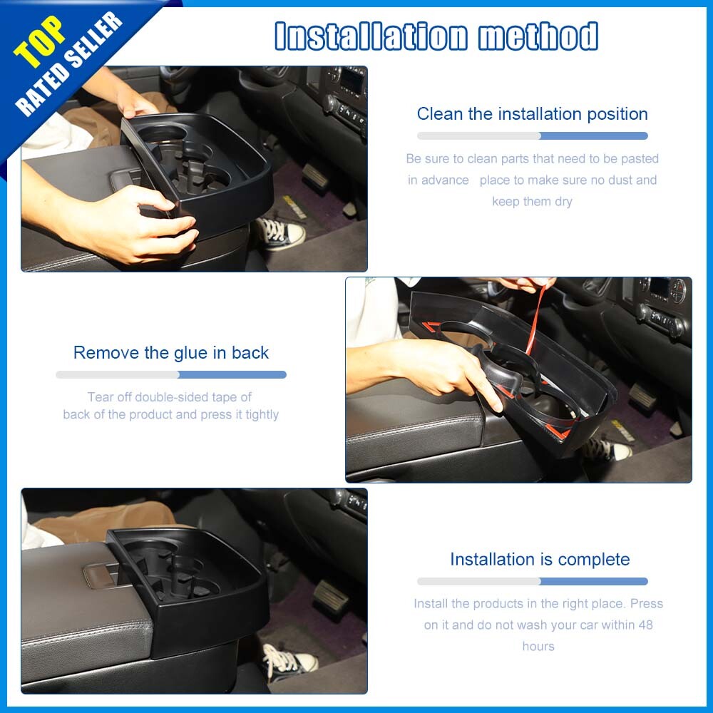 Front 3 Cup Holder Storage Box Tray Insert Case For Chevy Silverado SIERRA 07-13