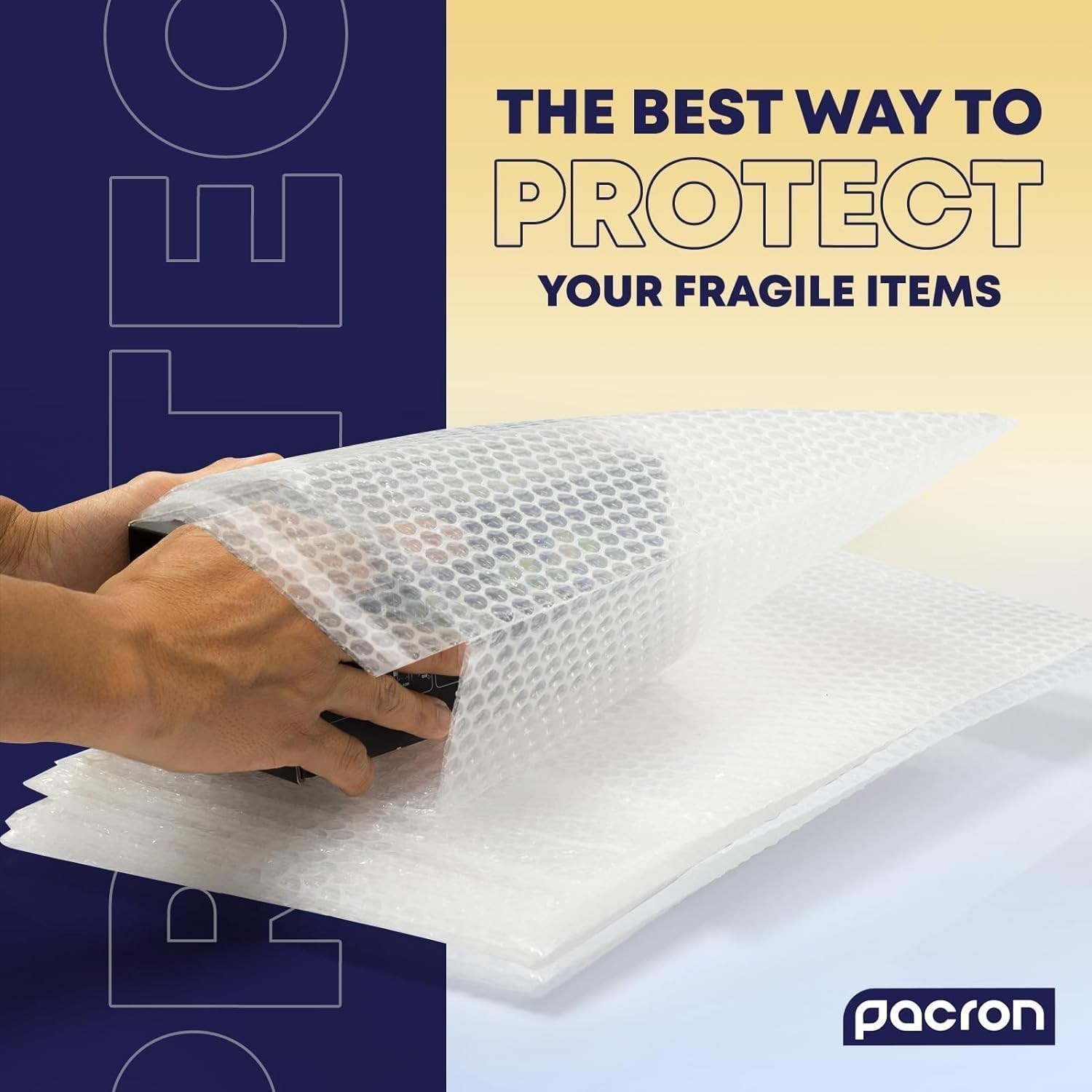 PACRON Clear Bubble Bags Self-Sealing Pouches for Shipping & Packing
