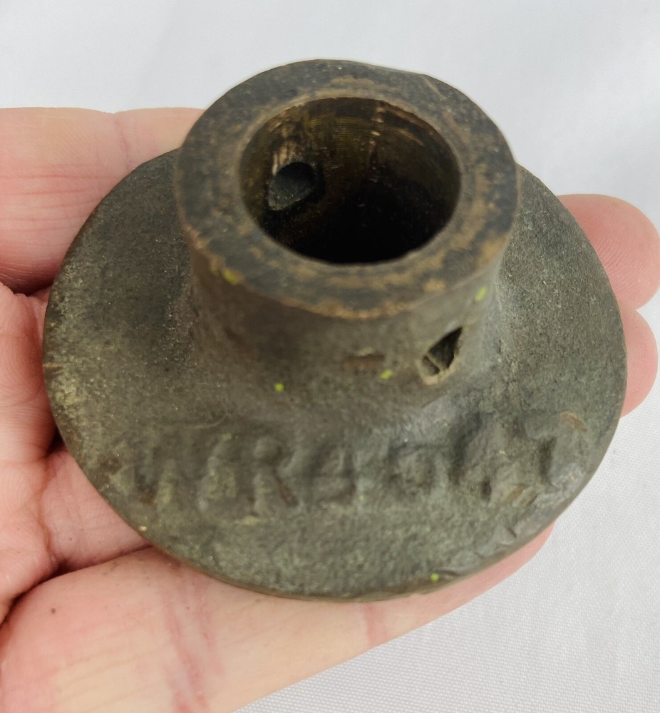 Vintage Brass Hardware Round Numbered Drill Press? Industrial Candlestick Holder