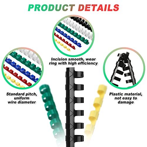 150 Pack Plastic Binding Combs Plastic Comb Binding Ring 19 Ring Comb Binding...