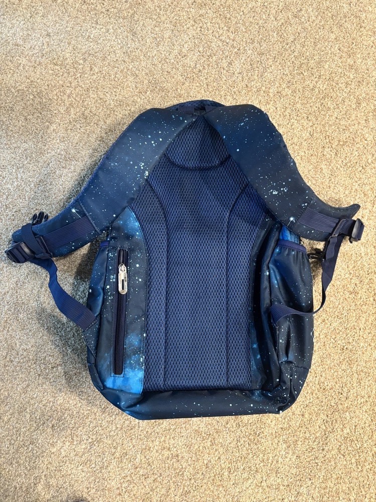 SPORT Hiking Backpack Blue Polyester Zip Closure 5 Pockets Adjustable Strap