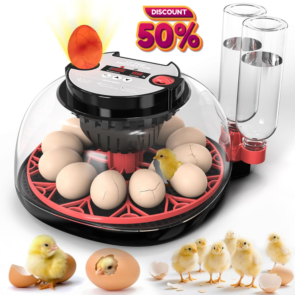 12 Egg Incubators for Hatching Eggs with Automatic Egg Turning and Humidity-FREE