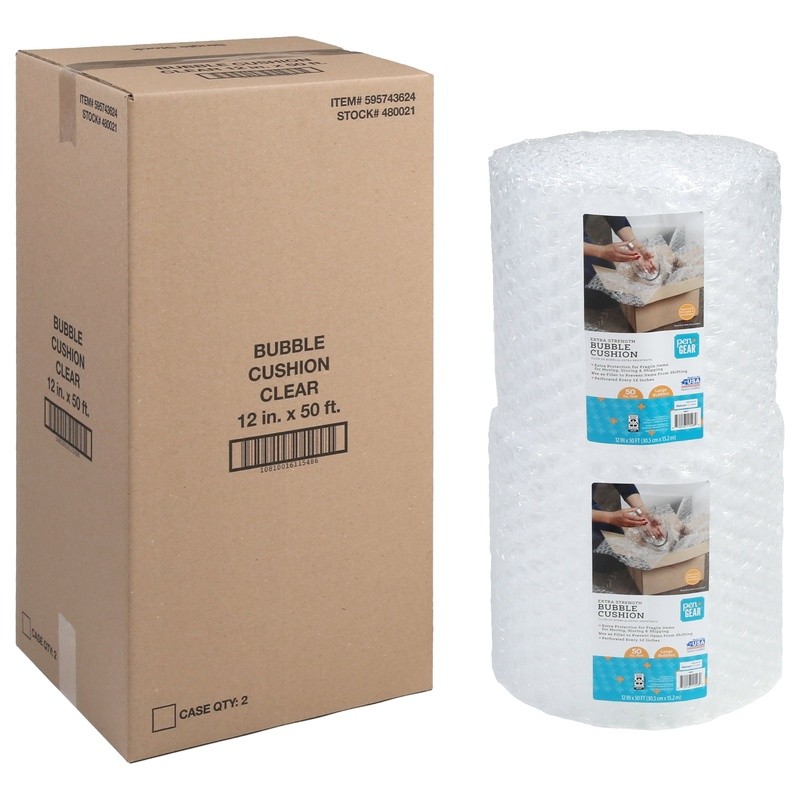 Extra Strength Bubble Wrap Rolls 2 Pack 12in x 50ft Puncture Resistant New