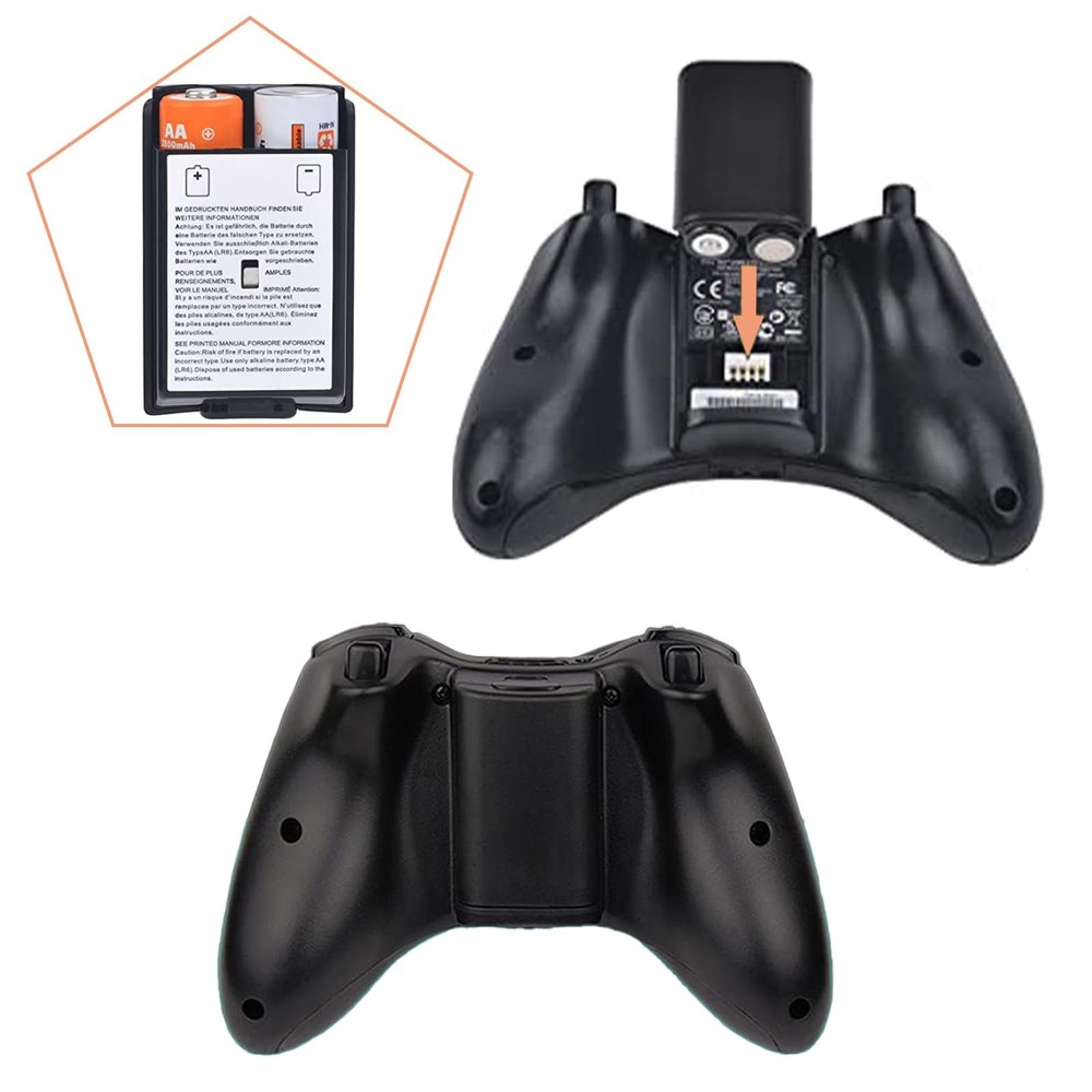 2 Pcs Battery Pack Cover for Xbox360 Wireless Controller, Black&White