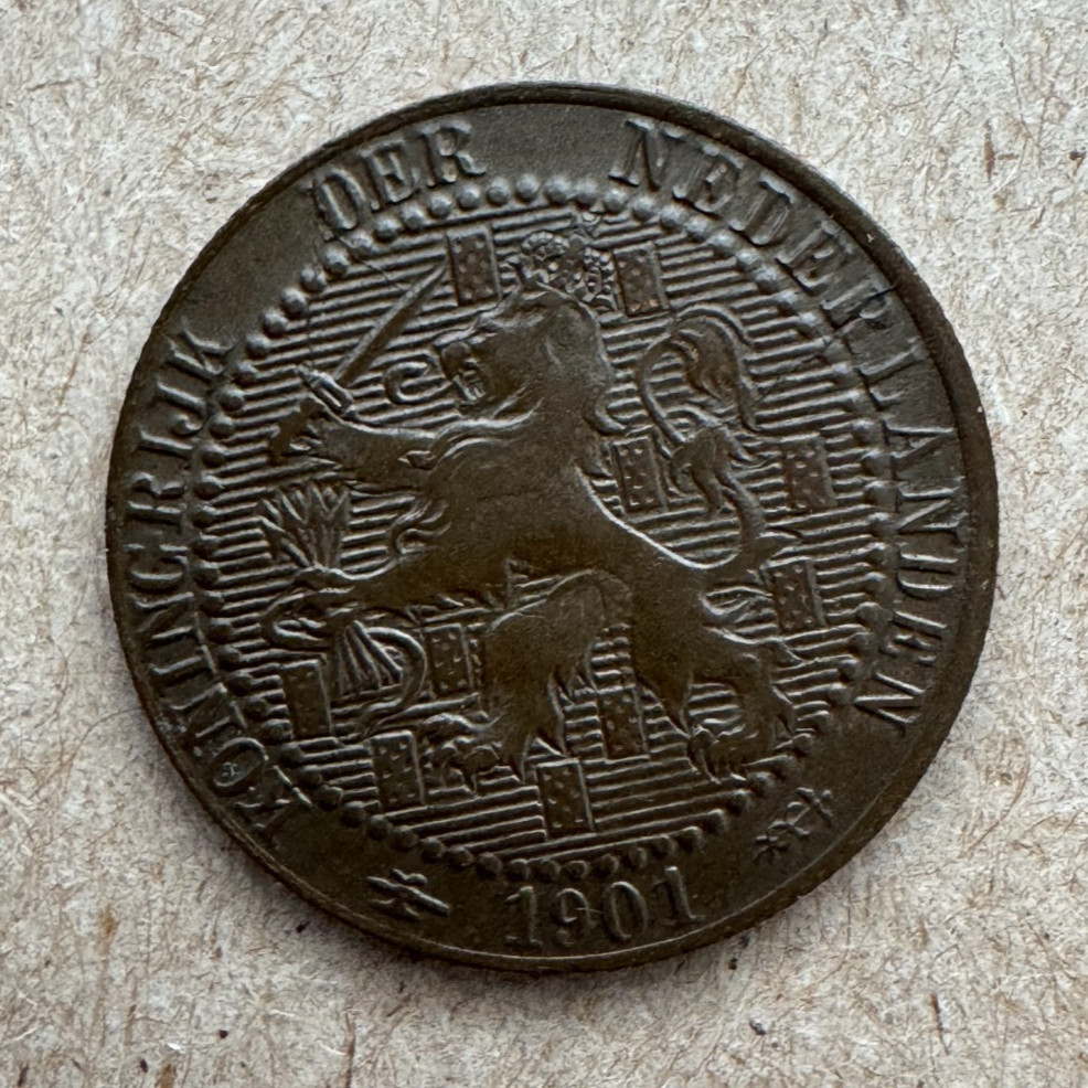 Netherlands, Cent, 1901, KM#131