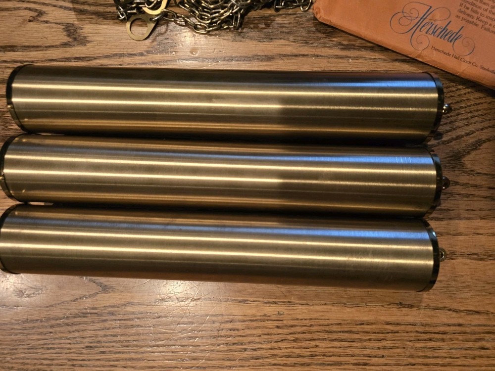 Herschede 629 Grandfather Clock Dial Movement Weights Pendulum Chimes Chains