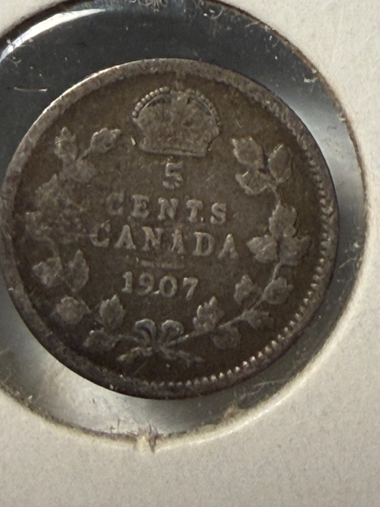 1907 Canadian 5 Cents coin