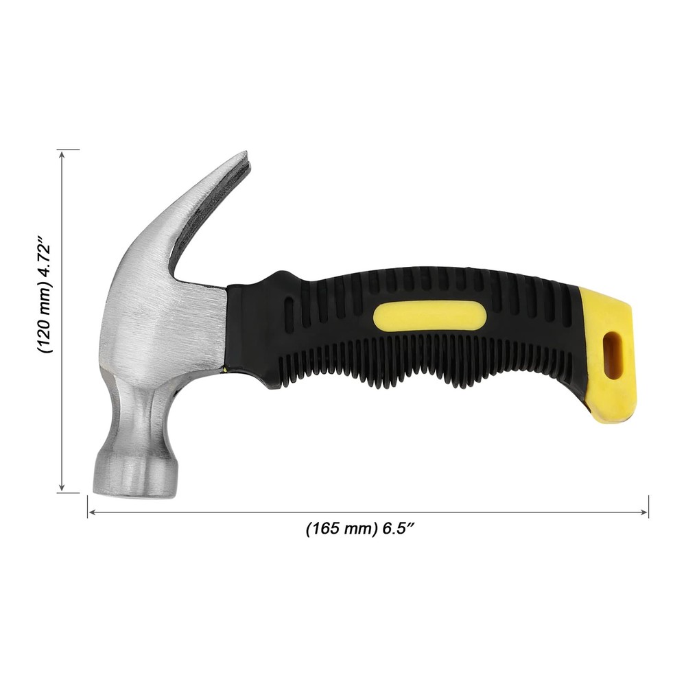 4 Pack 8 Oz Small Hammer, Compact Stubby Claw Hammer with Comfortable Grip, M...