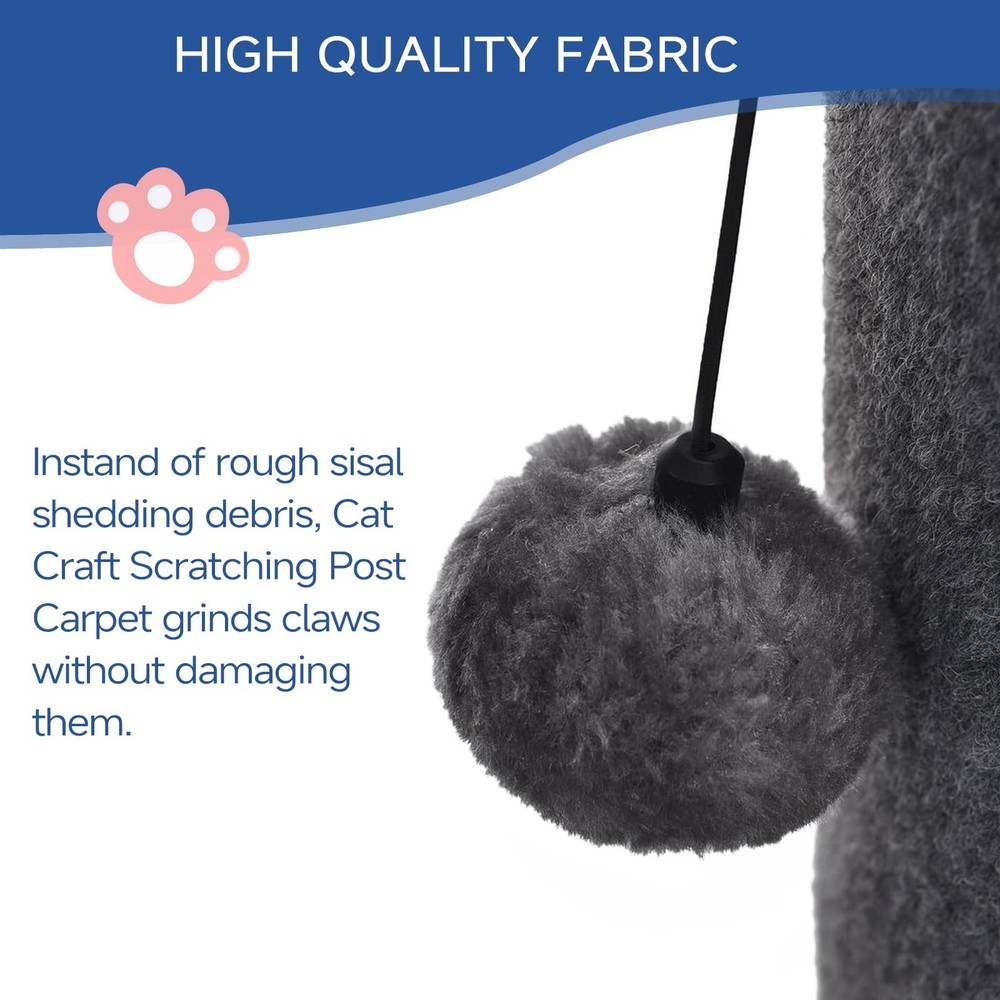 Cat Craft Scratching Post Carpet 41" Classic Carpet, Gray