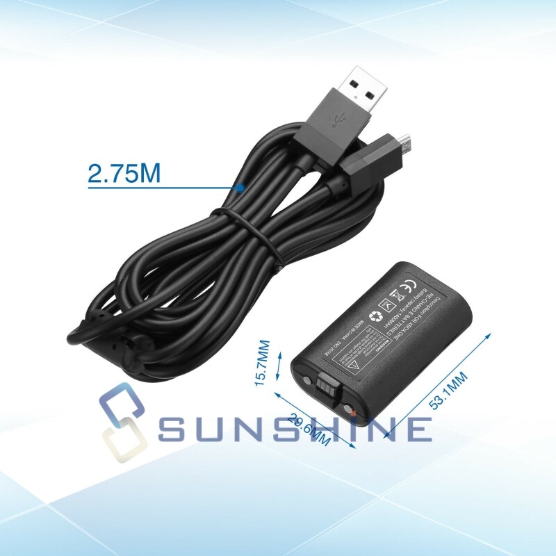 For Microsoft Xbox One - Play And Charge Kit -Controller USB Charging Cable Plug