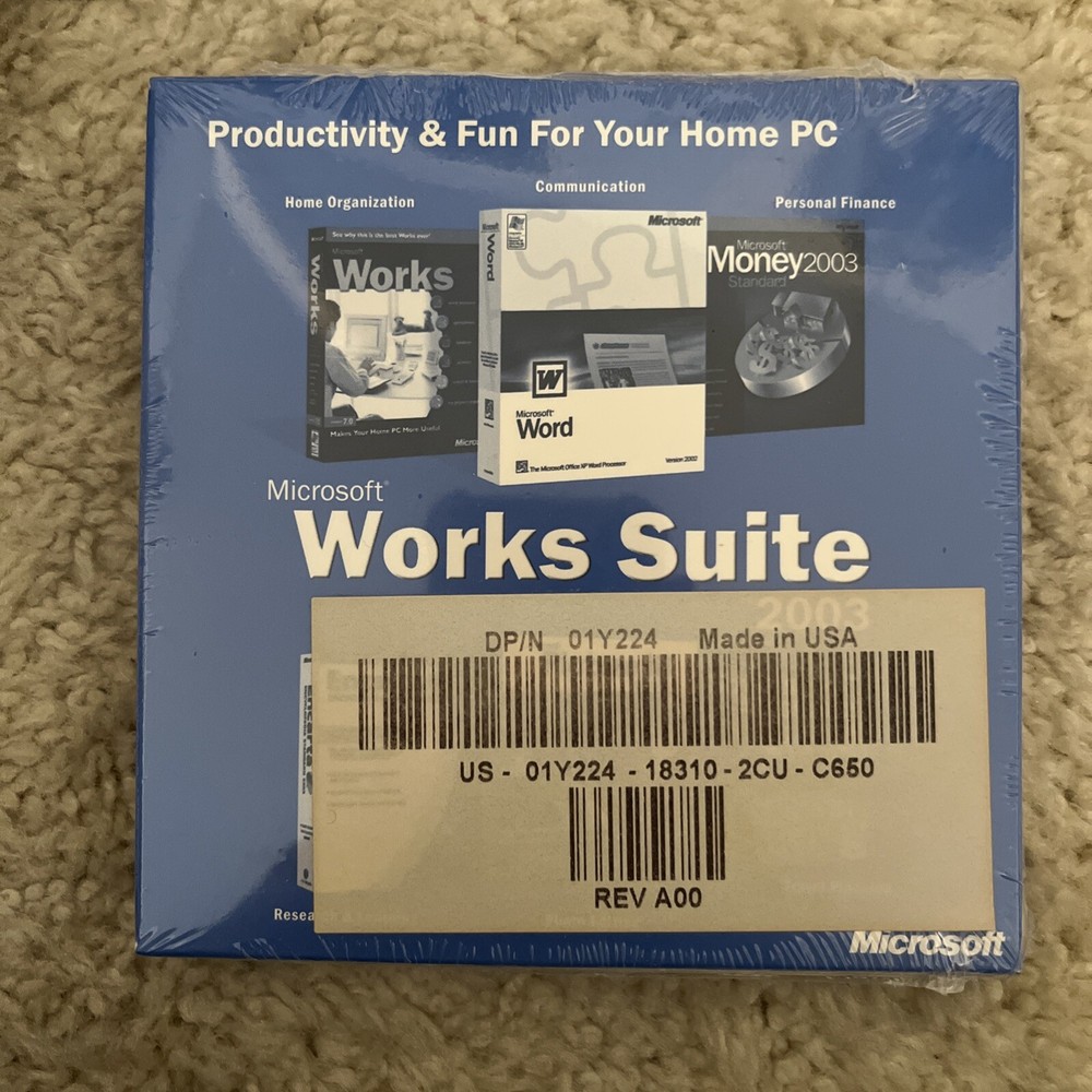 Microsoft Works Suite 2003 Software CD Brand New! Sealed!