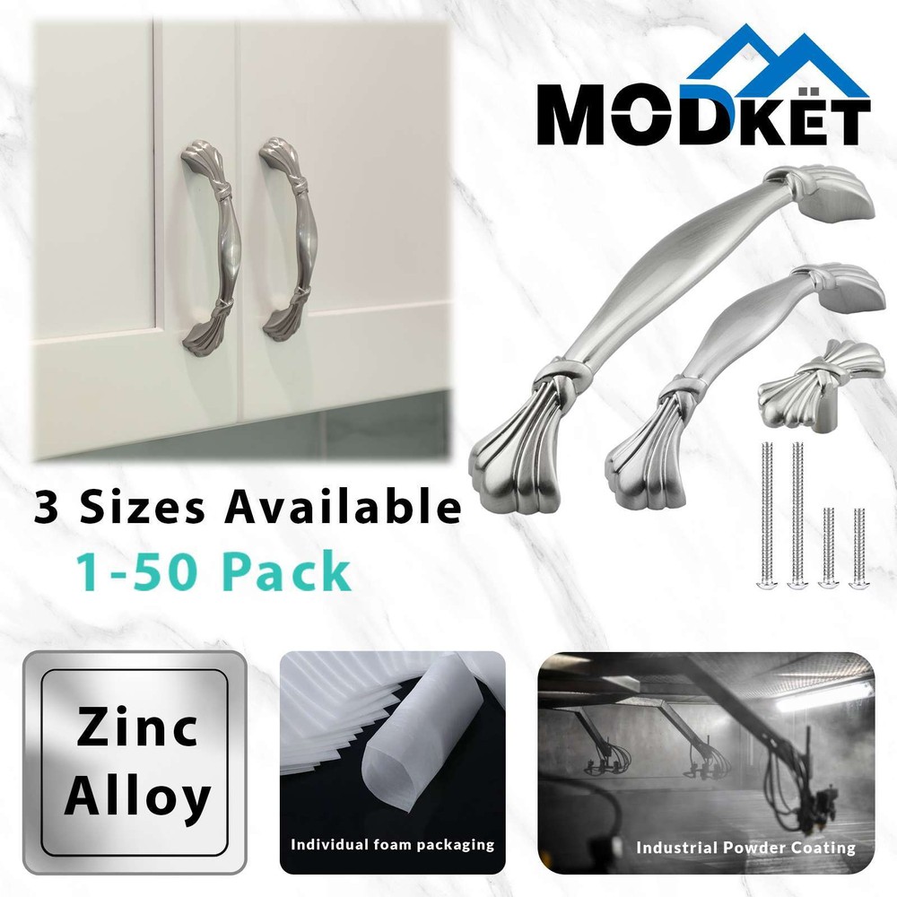 Classic Traditional Kitchen Cabinet Pulls Handles Knobs Brushed Nickel Hardware