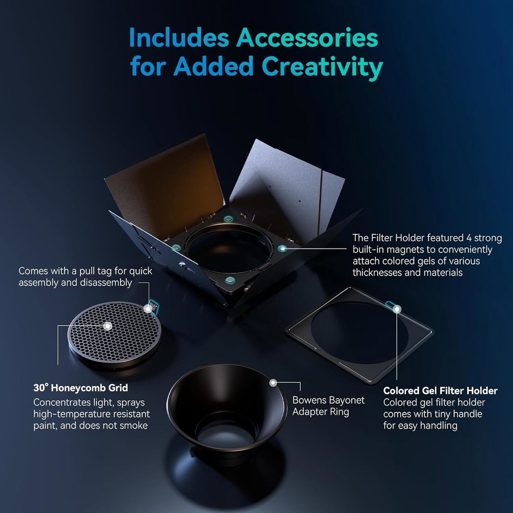 SmallRig 8-Leaf Lighting Barn Doors with Bowens Mount for SmallRig COB Light