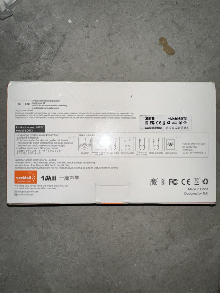 1Mii B06TX Bluetooth 5.2 Transmitter for TV to Wireless Headphone/Speaker