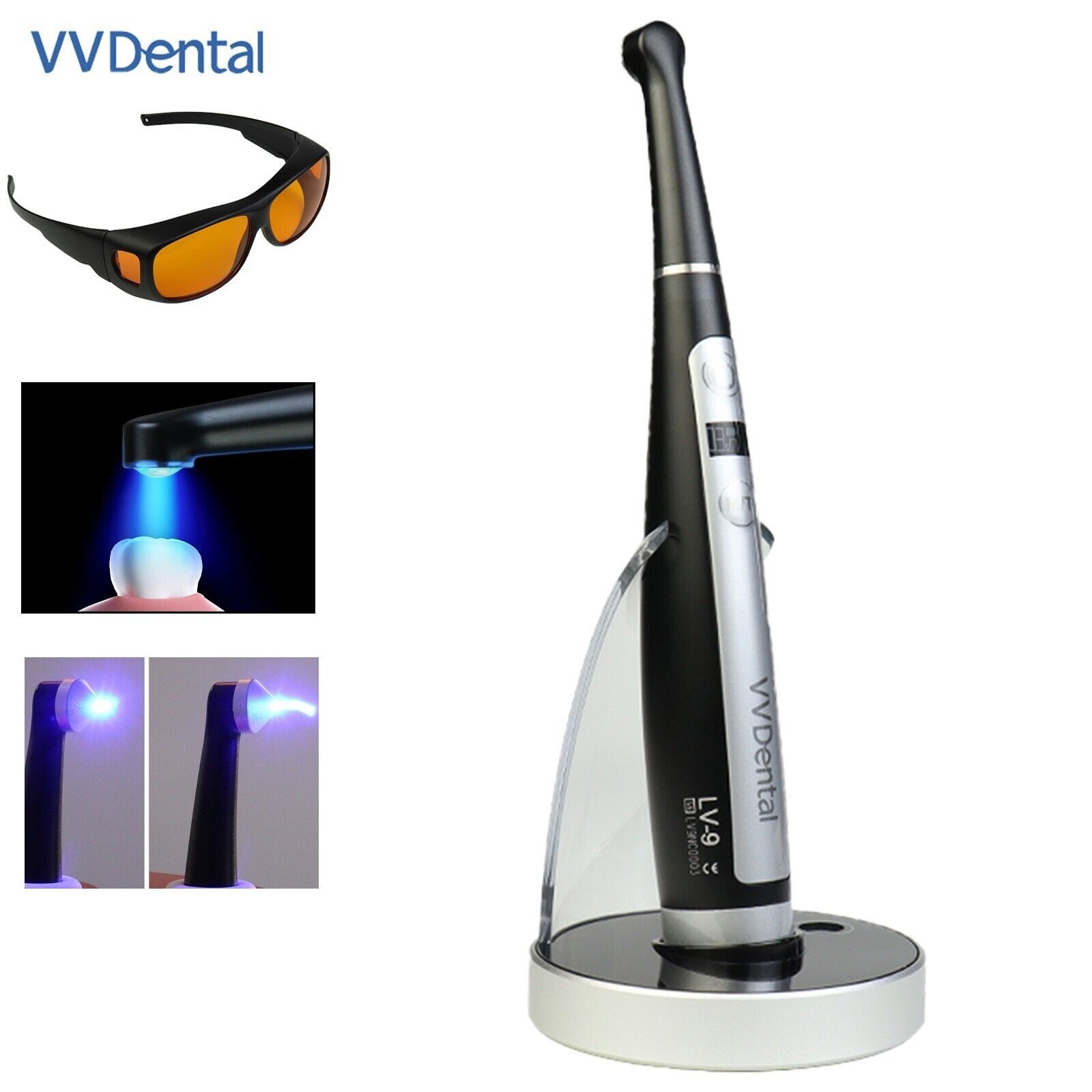 Dental Curing Light LED Resin Cure Lamp 1 Second 3200mw/cm² 6 Modes OLED Screen