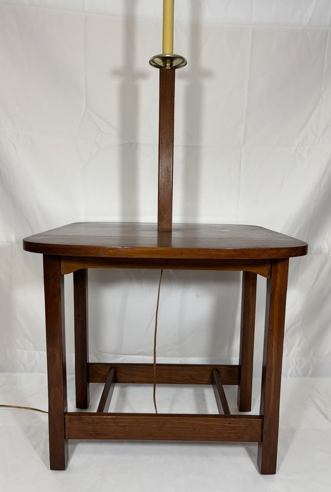 Vintage Ethan Allen Craftsman Solid Pine Wood Drop Leaf Lamp Table