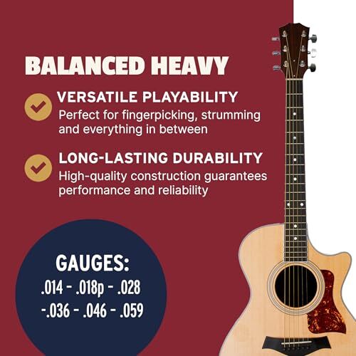 Stringjoy NB1254 Phosphor Bronze Acoustic Guitar Strings, Assorted Sizes