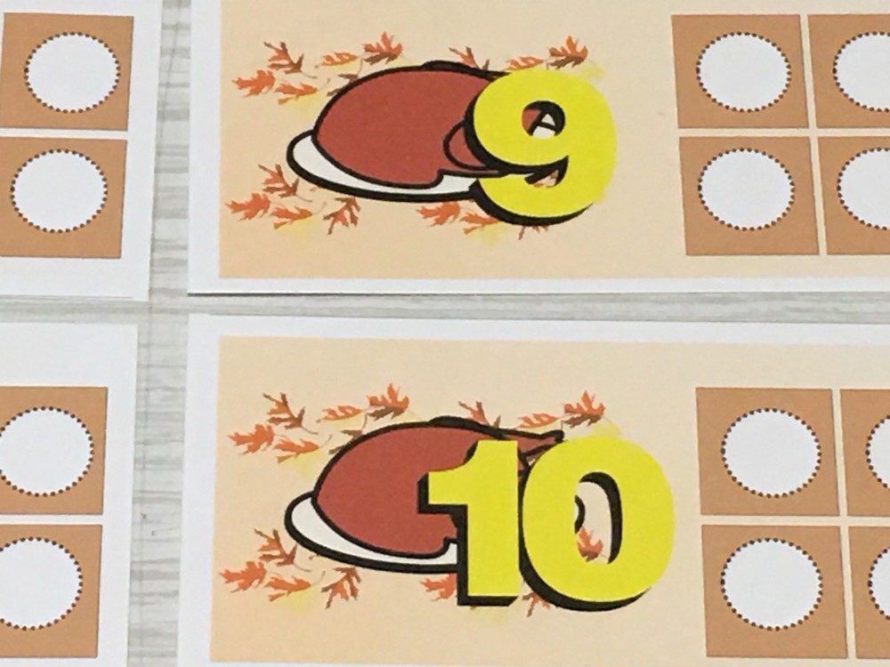 Thanksgiving -Turkey Dinner Ten-Frames - Laminated Activity Set - Teaching